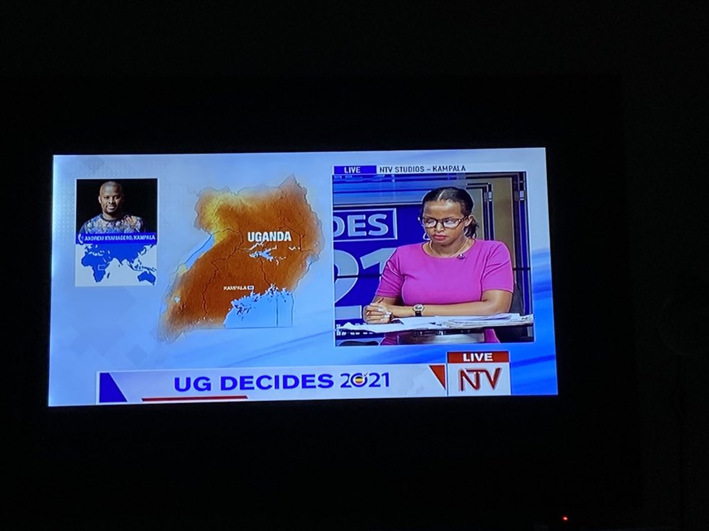 Reporting from the Electoral Commission, NTV Uganda reports President Yoweri Museveni has a wide lead over opposition leader Bobi Wine. Note that with the internet off, reporters are doing lives via phone. It's back to old school TV here in Uganda